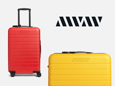 Away - logo on suitcase brand design brand designer branding creative logo custom lettering logo logo design logo design concept logo designer logotype luggage mock up suitcases traveling typography wordmark