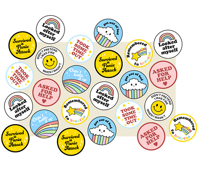 Self Rewards Sticker Set illustration sticker sticker design vector