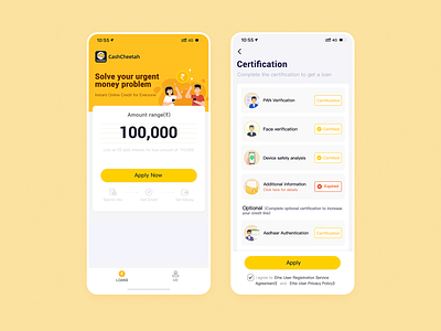 CashCheetah Loan app design icon ui