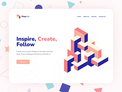 Shaplider Create your Custom Shapes branding clean color design flat geometric art geometric design geometry illustration landing page logo pattern ui ui exploration uidesign ux web