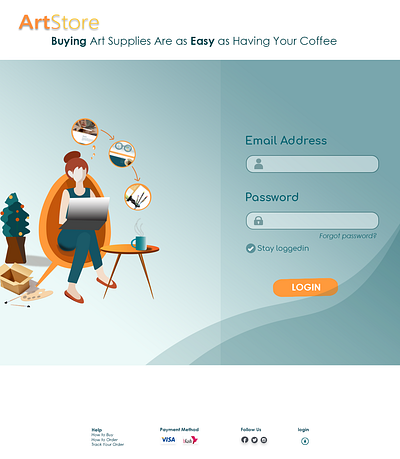 login page branding design illustration minimal ui vector web website