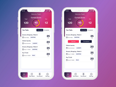 (2/4) Hey Roomie 👋 - Task Manager app for flatmates gamification interaction design mobile app uiux