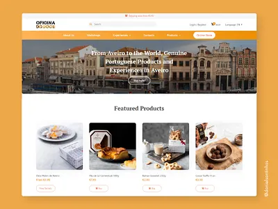 Landing Page - Oficina do Doce aveiro doce elvas freelancer graphic designer homepage ladingpage landing landing page oficina online shop online shopping online store ovos moles store app sweet ui ux webdesign webdesigner woocommerce