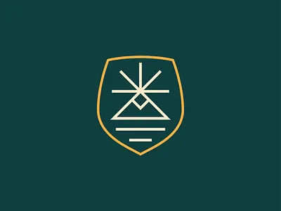 North Park Academy Crest academy badge brand branding classic crest education icon identity logo minimalist mountain nature park school shield steps sun water