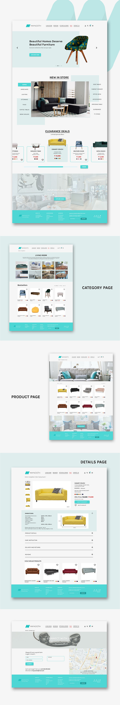 Furniture Store Website color design furniture photoshop store ui website xd