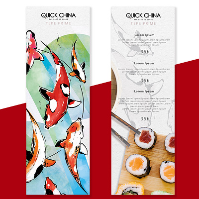 Illustration Menu Design for Asian Food Restaurant brochure design design illustration