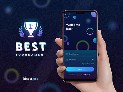 Tournament App Design app app design application design gradient logo minimal mobile app sign in ui ux