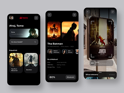 ČSFD Simplified Concept app batman black camera clean csfd czech dark database dune film joker maverick movie simple the batman top gun