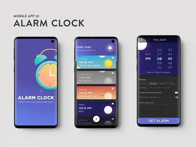 Alarm clock app app design dailyui design designers dribbble dribbblers ui uidesign ux visual art