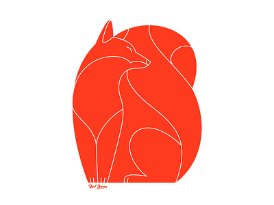 Fox animal color down the street down the street designs dts dts designs illustration los angeles print printmaking prints red