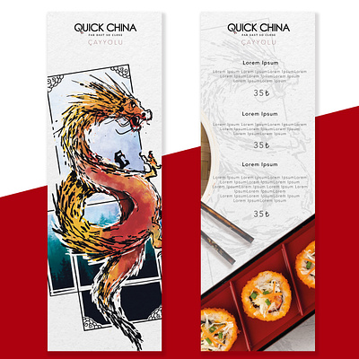 Illustration Menu Design for Asian Food Restaurant animation branding brochure design design illustration social media