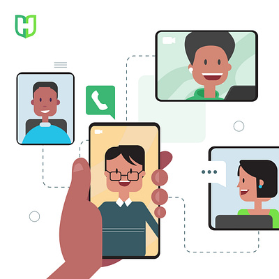 Hirefreehands Remote Meeting Illustration adobe illustrator adobeillustator illustration illustrator lagos designer
