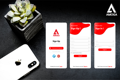 Design App Amoga app branding icon logo typography ui ux uxui vector web