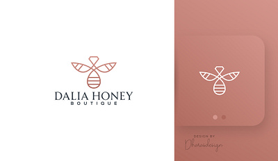 Dalia Honey Boutique - Logo Design abstract adobe illustrator art boutique branding clean logo design female flat flat logo graphic design honey icon illustration jewellery line logo logo minimal store vector