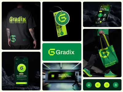 Gradix - Brand Identity, App, Ui Design ai app design brand identity branding crypto logo logo logo design logo designer ui design