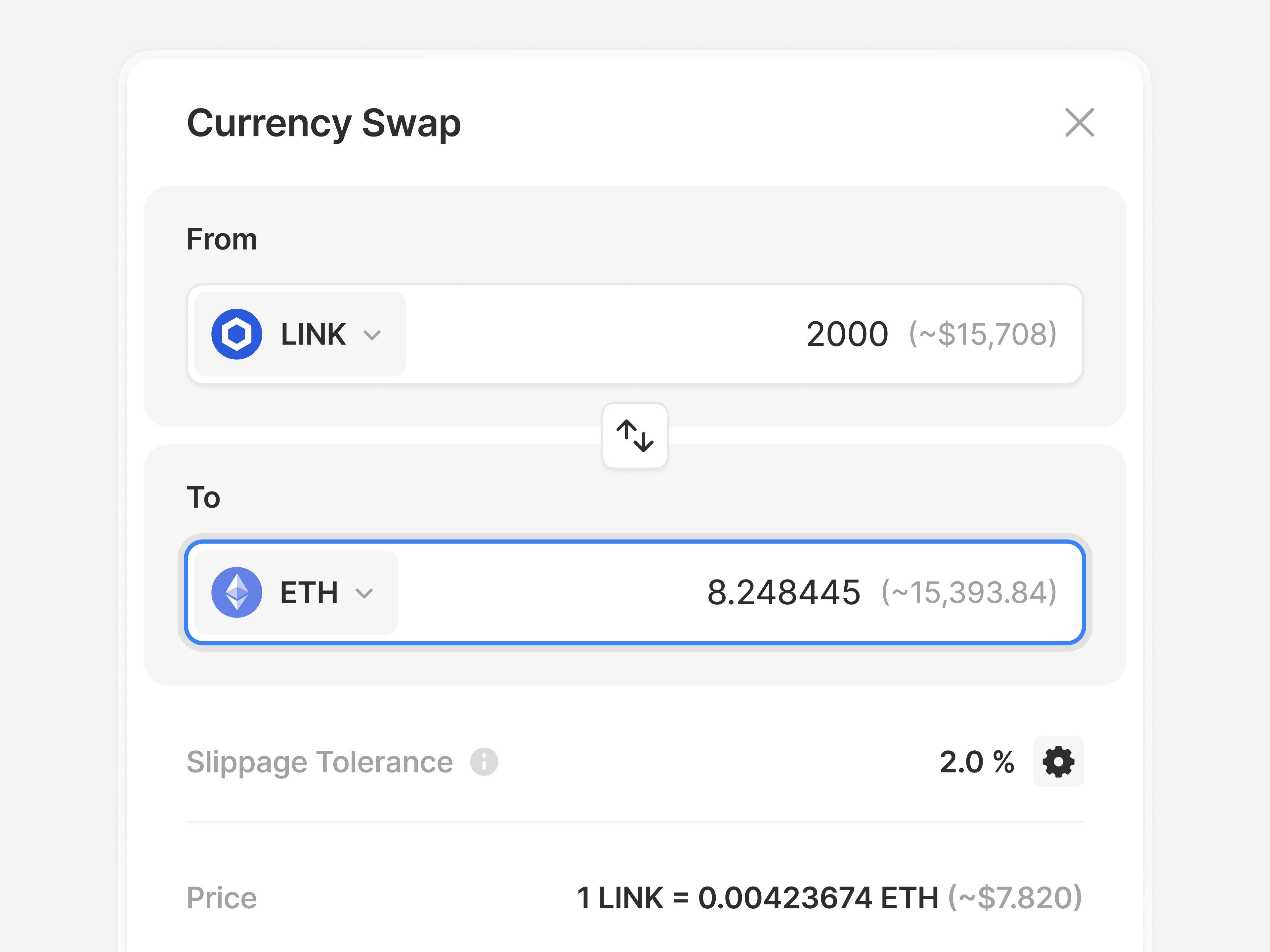 Crypto Swap (Orchestra) bitcoin crypto finance fintech product design swap token trade ui