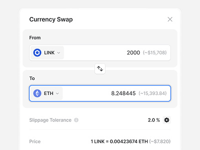 Crypto Swap (Orchestra) bitcoin crypto finance fintech product design swap token trade ui
