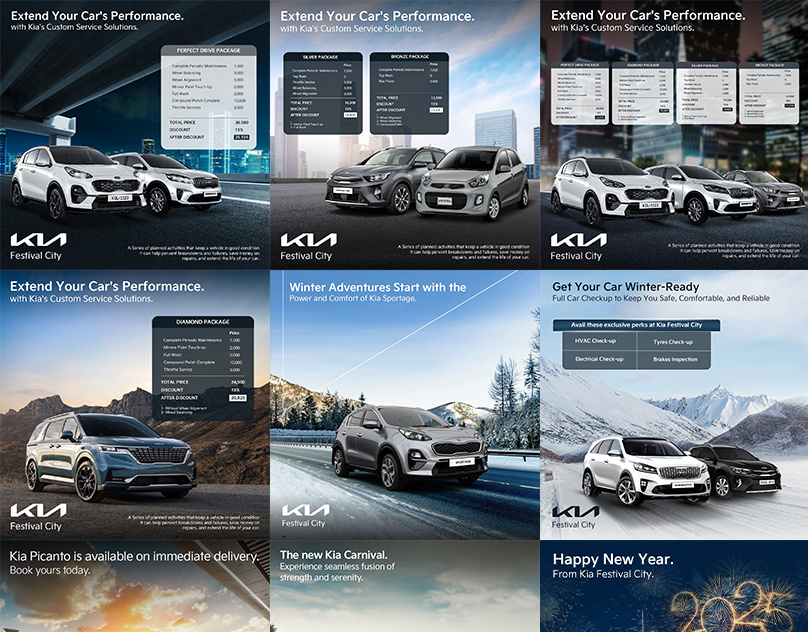KIA SOCIAL MEDIA POSTS automobile banner brand identity branding car design graphic design kia post social media post