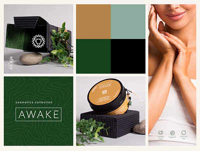 Awake Cosmetics Collection branding design graphic design logo typography vector