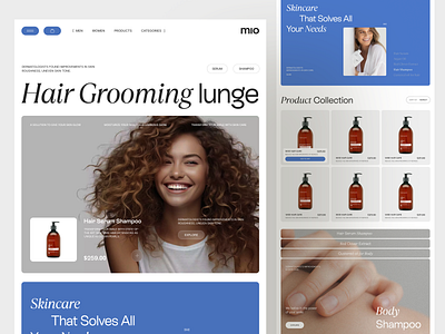 Ecommerce Landing Page beauty e commerce ecommerce fashion hair product landing page skin care uiux web web design website