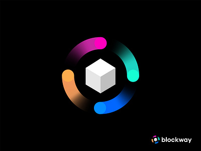 blockchain logo with circle 3d block blockchain blockchain logo blockchain technology branding chain circle creative cube cube logo design icon logo logo design modern logo symbol