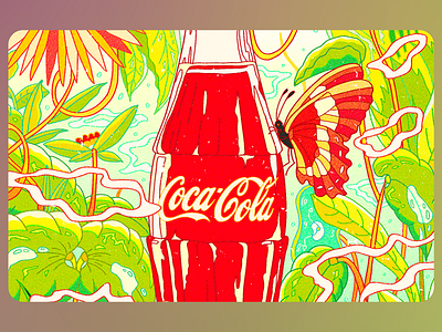 Refreshing by Nature abstract aesthetics artwork butterfly coca cola coca cola design color palette composition concept contrast creative creativity design expression illustration minimalism modern nature patterns perspective