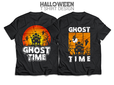 Ghost Time: Spooky Halloween T-Shirt Design colthing graphic design horror fan tshirt tshirtdesign