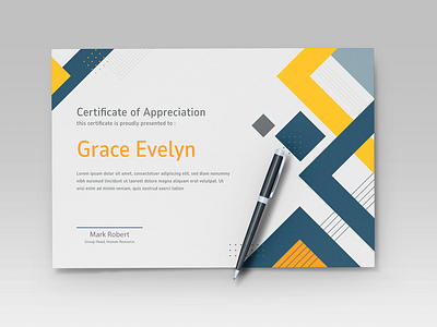 Certificate of Appreciation for Outstanding Contribution certificate design graphic design typography