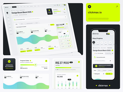 ClickMax - KeyVisual 2025 brasil brazil chart dashboard insany platform saas uidesign uxui webdesign