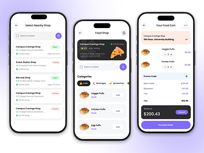 Food shop mobile app Design app app design cooking app design e commerce food food app food delivery app food shop ios mobile app mobile app design restaurant app resturant store ui uiux ux