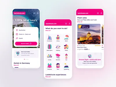Lastminute.com - Hotels upper funnel redesign for mobiles design hotels landing page mobile app design mobile design travel ui ui design ux ux design web design