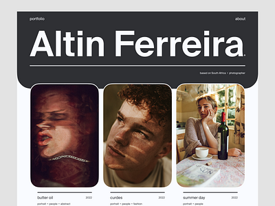 Altin Ferreira / Photographer clean design minimal photographer portfolio ui web
