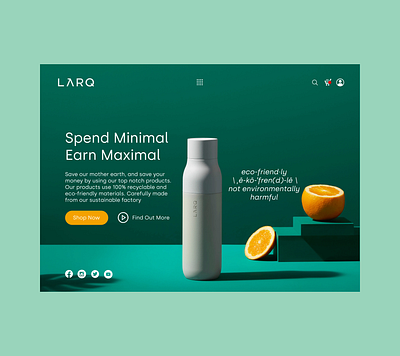 Eco Friendly Bottle Landing Page design ecofriendly landing page ui ux web