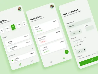 Medicine Tracker design health medicine app mobile app mobile app design mobile ui ui