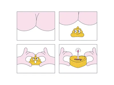 Designer's daily work cake designer illustration irony negative shit