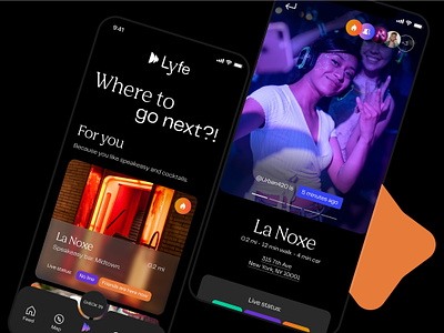 Lyfe: Social Nightlife App app design figma nightlife typography ui user experience ux