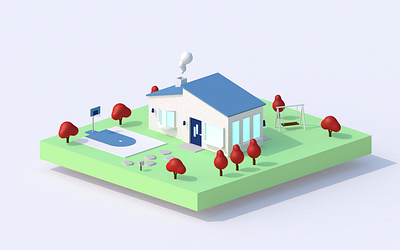 House 3d 3d artist concept design dribbble likeforlike polygon ui