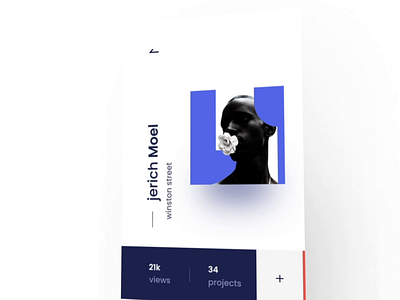 Portfolio Profile Explore | Minimal Motion Series | Concept App animation interaction interaction design interactions interactive design minimal app motiongraphics muzli uimotion uiux userexperience userinterfacedesign