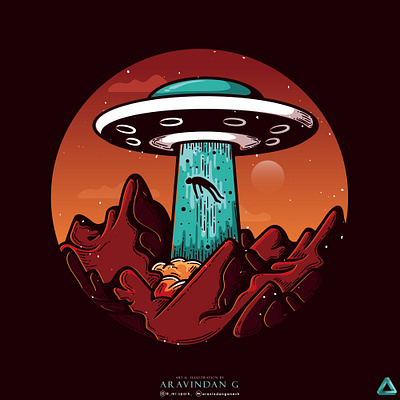 UFO Abduction abduction adobe adobe illustrator alien aliens animation design illustration logo ufo ufos uidesign