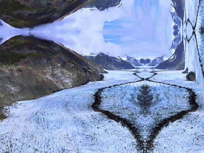 Icy Triple Vertices - Digital Wilderness blue design digital wilderness flight flying ice icy landscape nature photoshop premiere surreal surrealism trippy vertice video visual design wilderness