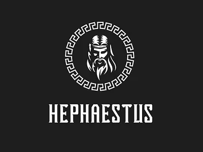 Hephaestus black design god inspiration logo vector white