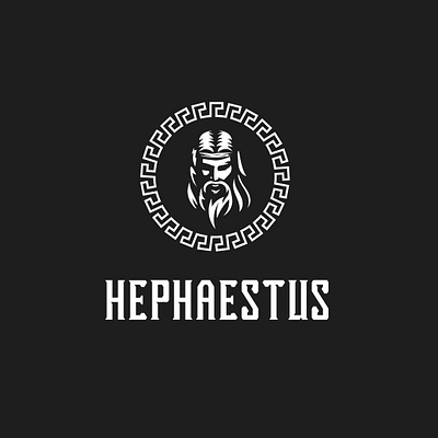 Hephaestus black design god inspiration logo vector white