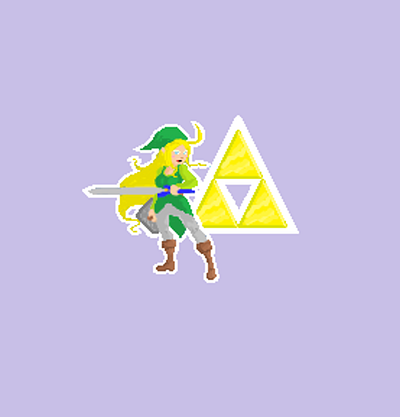 Link Female version fantasy illustration legend of zelda pixelart