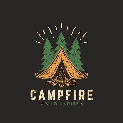 Campfire. An illustration for hiking and campers. brand identity branddesigner branding camping camping logo graphic design graphicdesigner illustration logo logodesigner