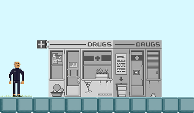 Homie The Game - Pharmacy (grey) aseprite building gamedesign gamedev indiedev pixelart pixelartist pixels