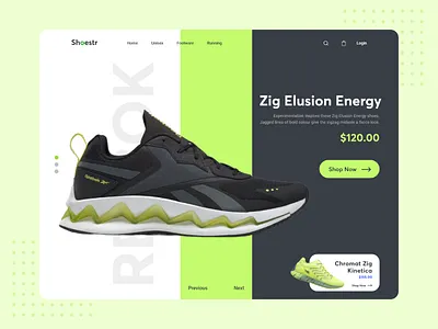 Shoestr - Online Shoes Store Concept adobe xd clean creative clean ui concept design energy green landing page minimal purchase shoes shopping specindia ui ux website