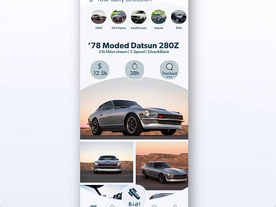 Auction marketplace // Mobile // UIUX auction automotive car marketplace mobile mobile app mobile design scroll animation ui ux