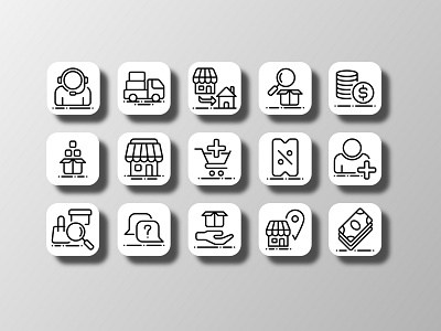 E-Commerce (Outline) affinity designer app design doodle e comerce ecommerce icon icon bundle icon set iconfinder online shop online store onlineshopping store ui user experience user inteface ux vector web design