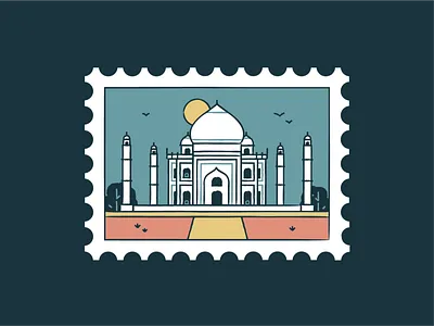 Taj Mahal agra architecture branding building city cityscape design icon india landmark monument postmark stamp taj mahal temple tourism travel travelling world