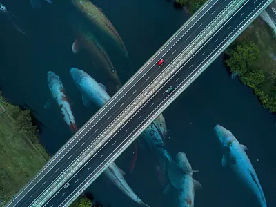 The drone flight art concept creative digitalart fish illustration imagination inspiration photography photomanipulation photos photoshop river unreal